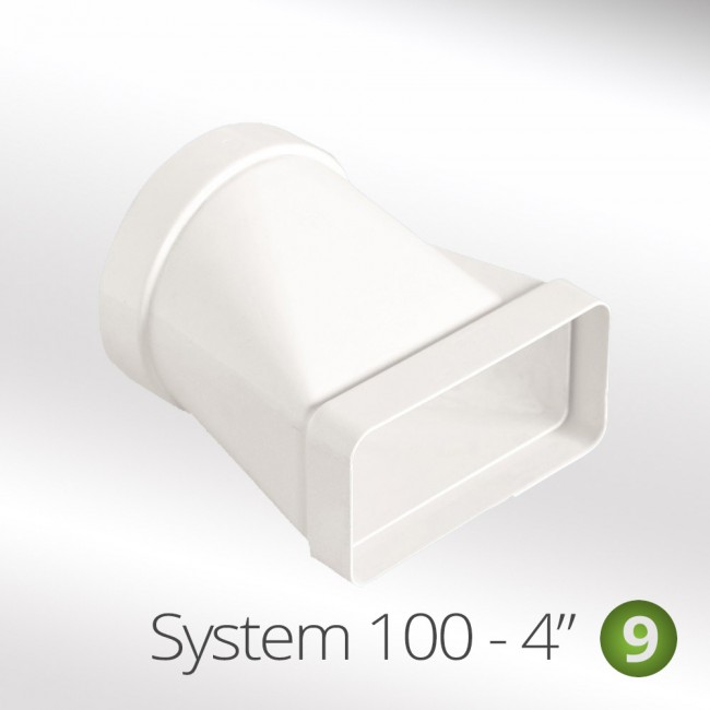 100mmHorizontalRoundTo Flatductingconnector